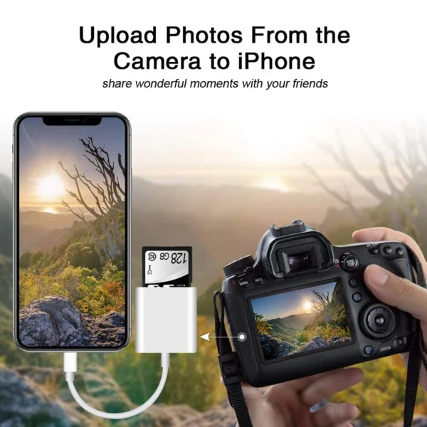2 in 1 iPhone Photo Transfer SD Card Reader