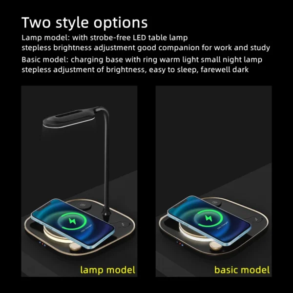 LED desk Lamp with Fast Charging for wireless Charger