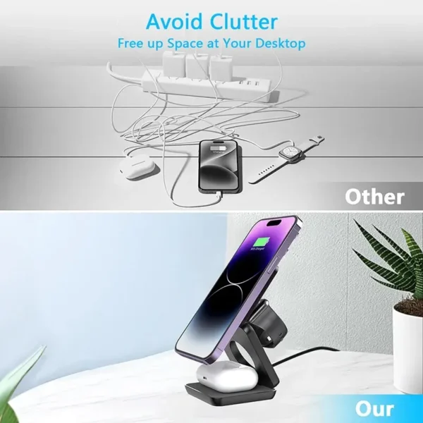 3 in 1 foldable fast charging station