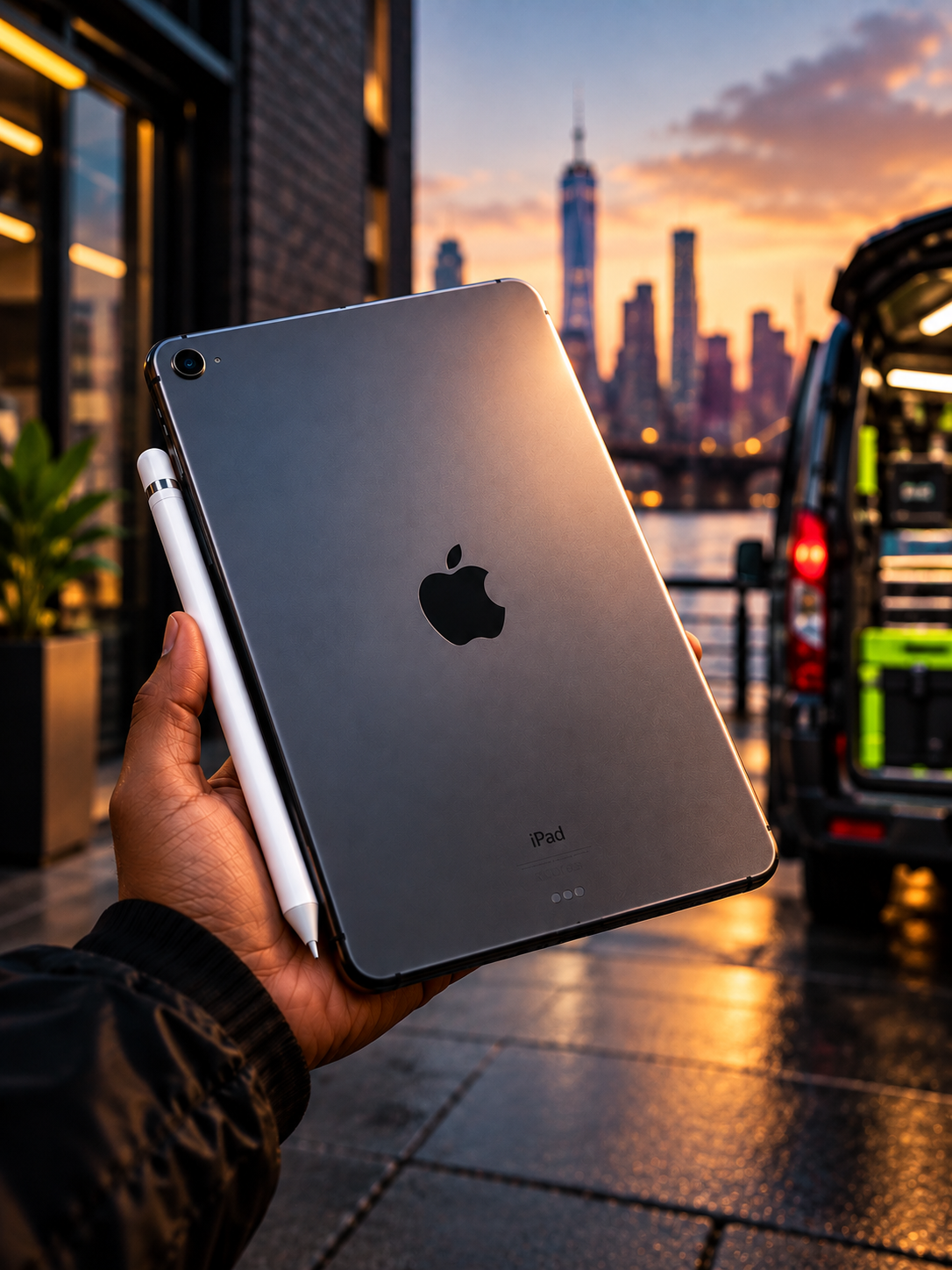urban sunset ipad repair scene